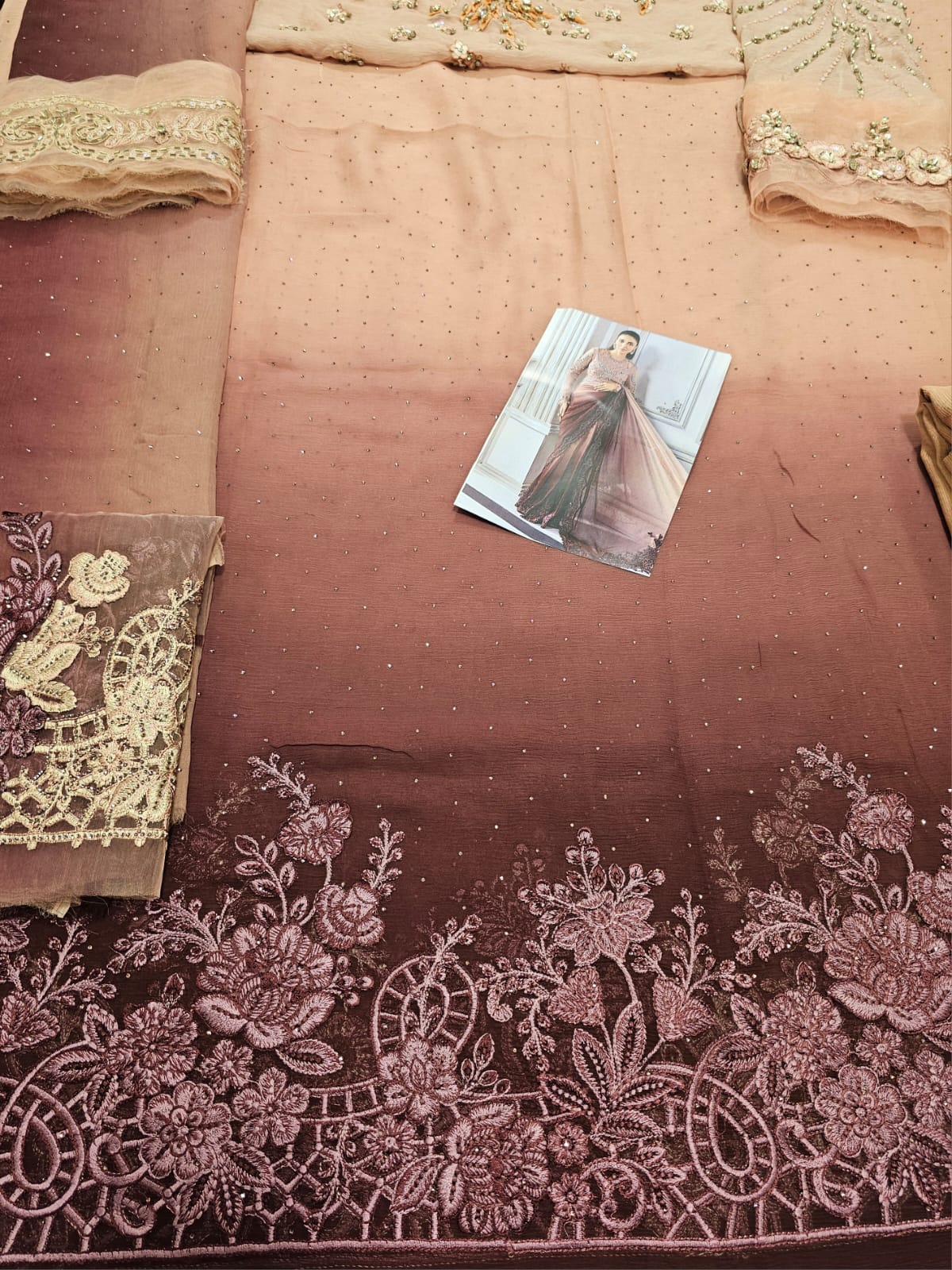 Mariab Luxury Chiffon Collection 2025 Hit Code Chiffon Saree D1