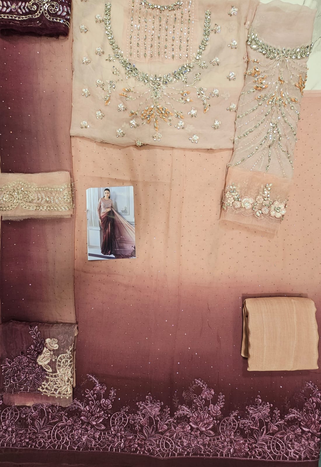 Mariab Luxury Chiffon Collection 2025 Hit Code Chiffon Saree D1