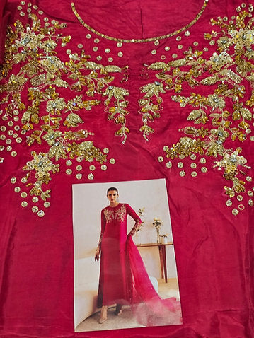 Kanwal malik party Wear 2025 Hit Code Shoking With Gold Work