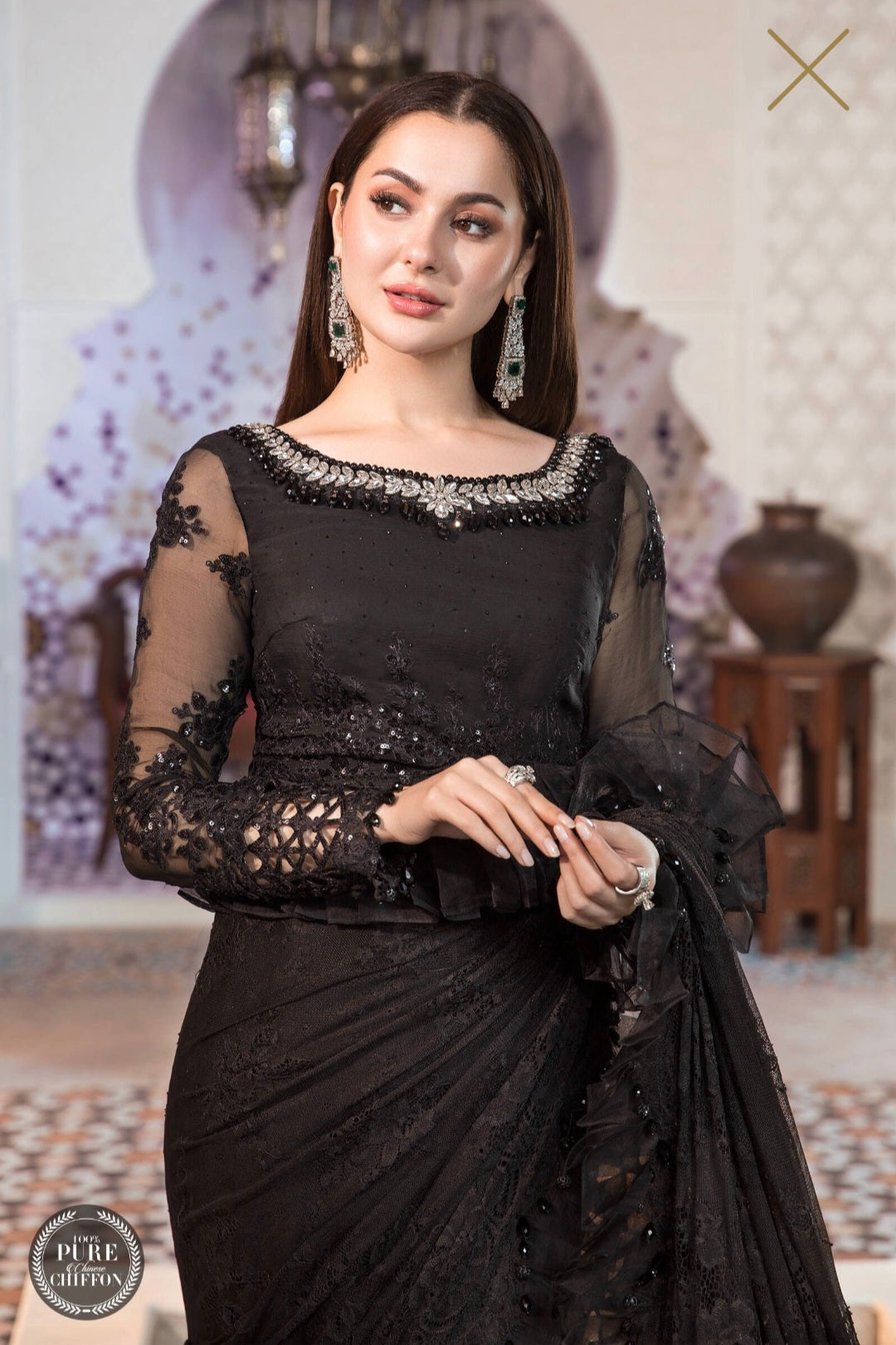 Mariab Luxury Chiffon Saree Hit Code