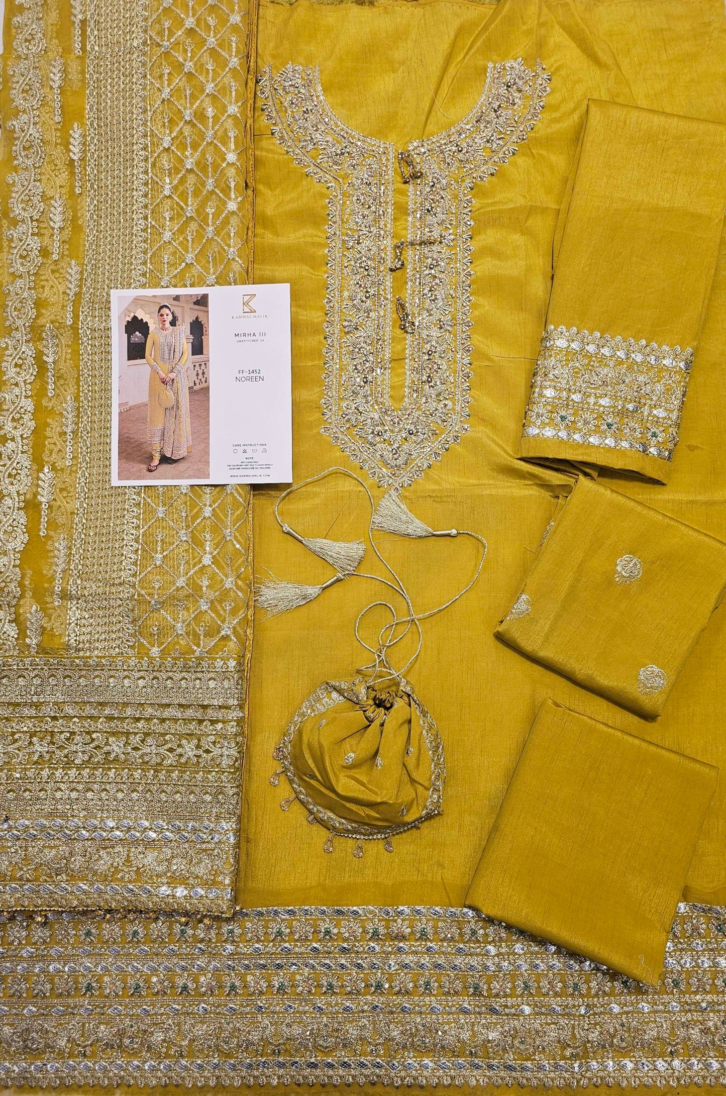 Kanwal Malik Luxury Party Wear Hit Code NOREEN Mustard