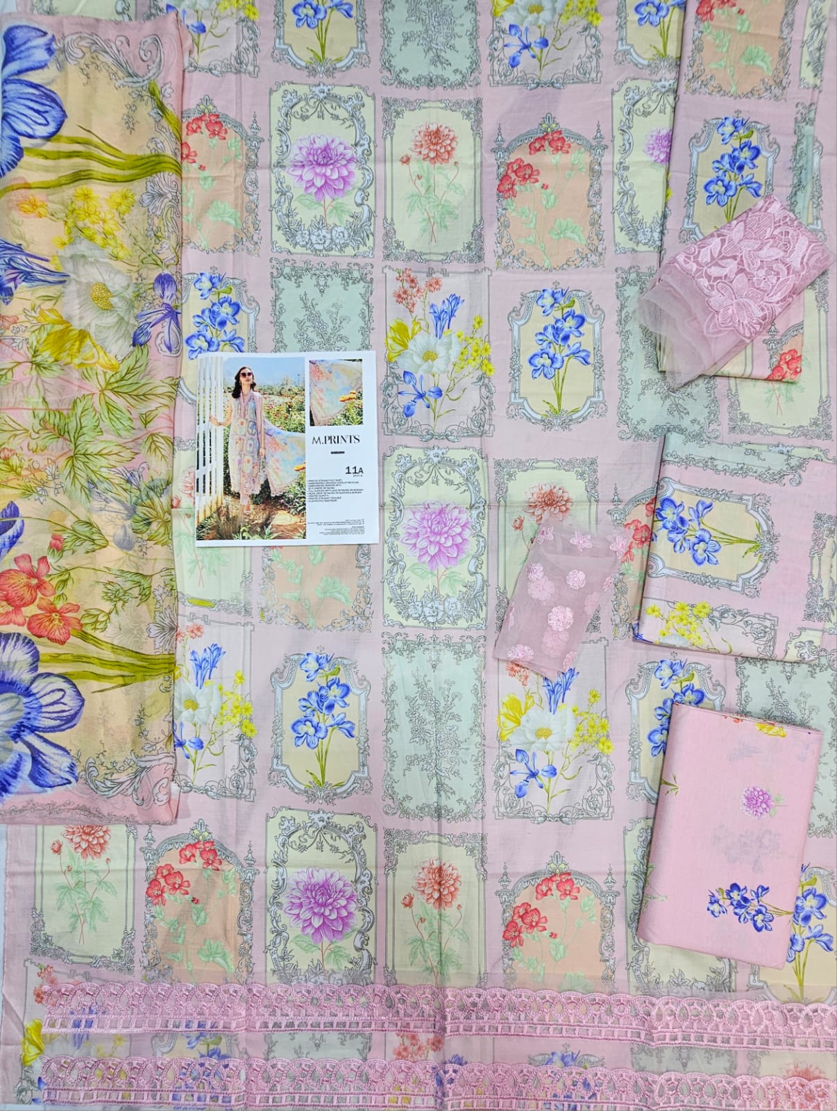 Mariab Mprints Lawn 2025 Hit Code 11A Pink