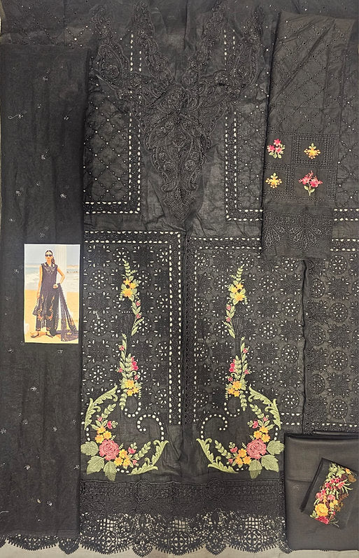 Mariab Eid ul azha Luxury Lawn Collection 2025 Hit Code D1 Black