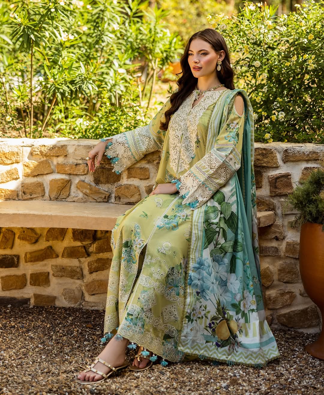 Elaf Print Chikenkari Luxury Lawn 2025