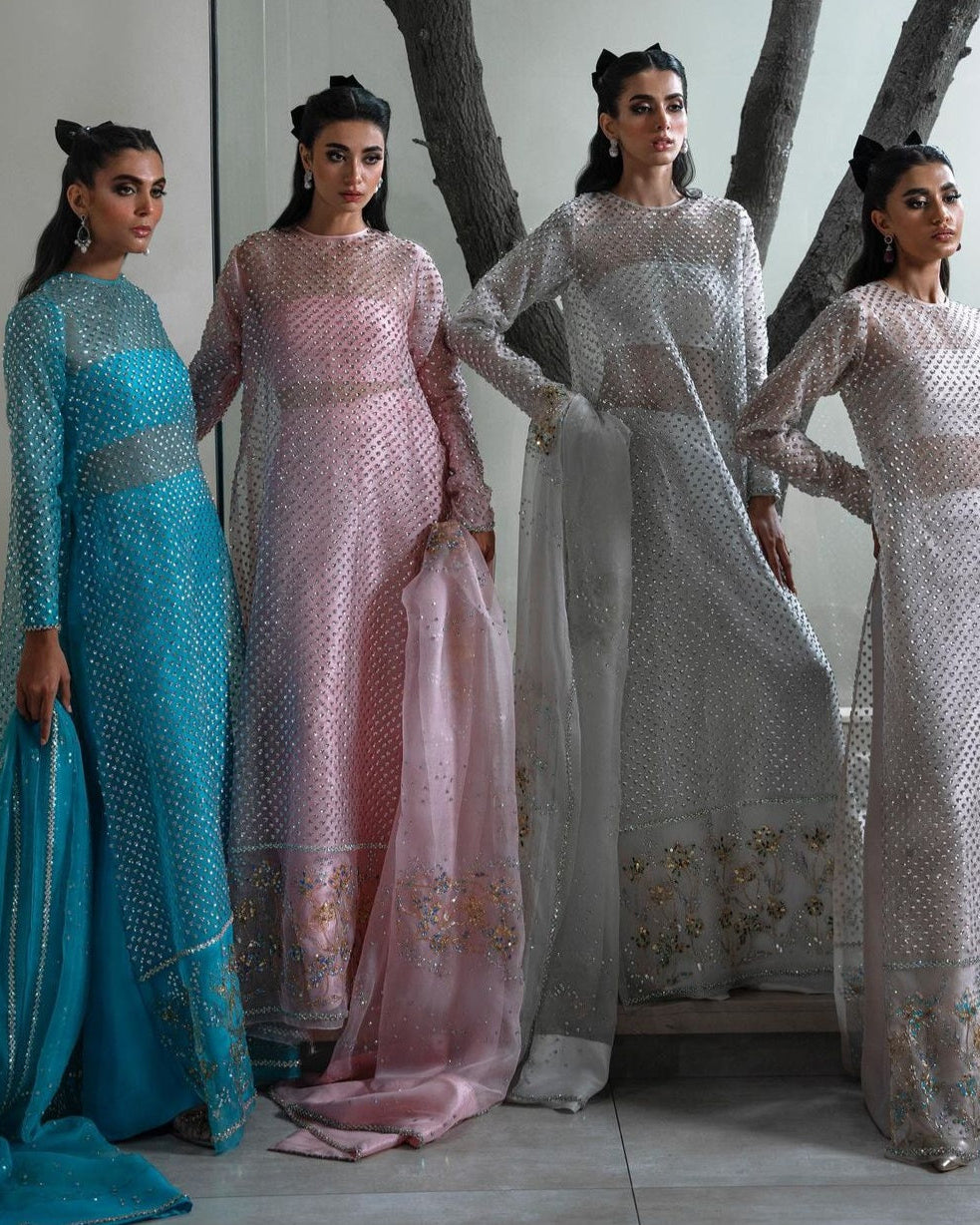 Muse Luxe Bridal Party Wear Ada Work 2024 ( Ash Light Grey Colour)