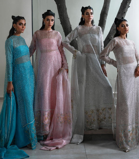 Muse Luxe Bridal Party Wear Ada Work 2024 ( Ash Light Grey Colour)