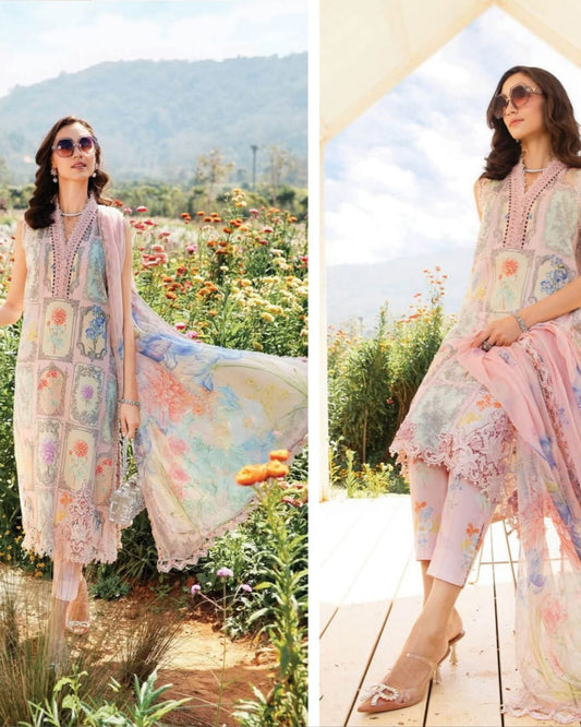 Mariab Mprints Lawn 2025 Hit Code 11A Pink