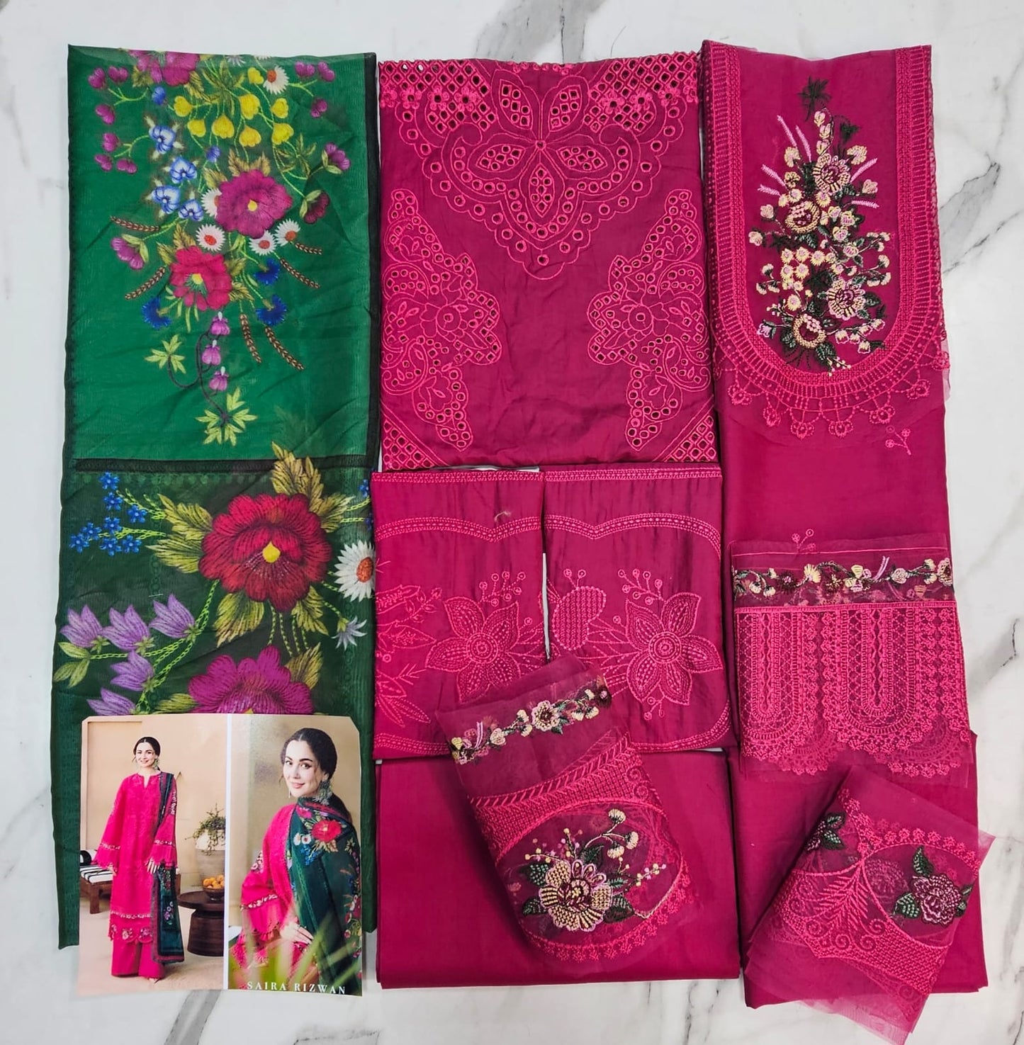 Saira Rizwan Luxury Lawn 2025 Hit Code 6A Shoking