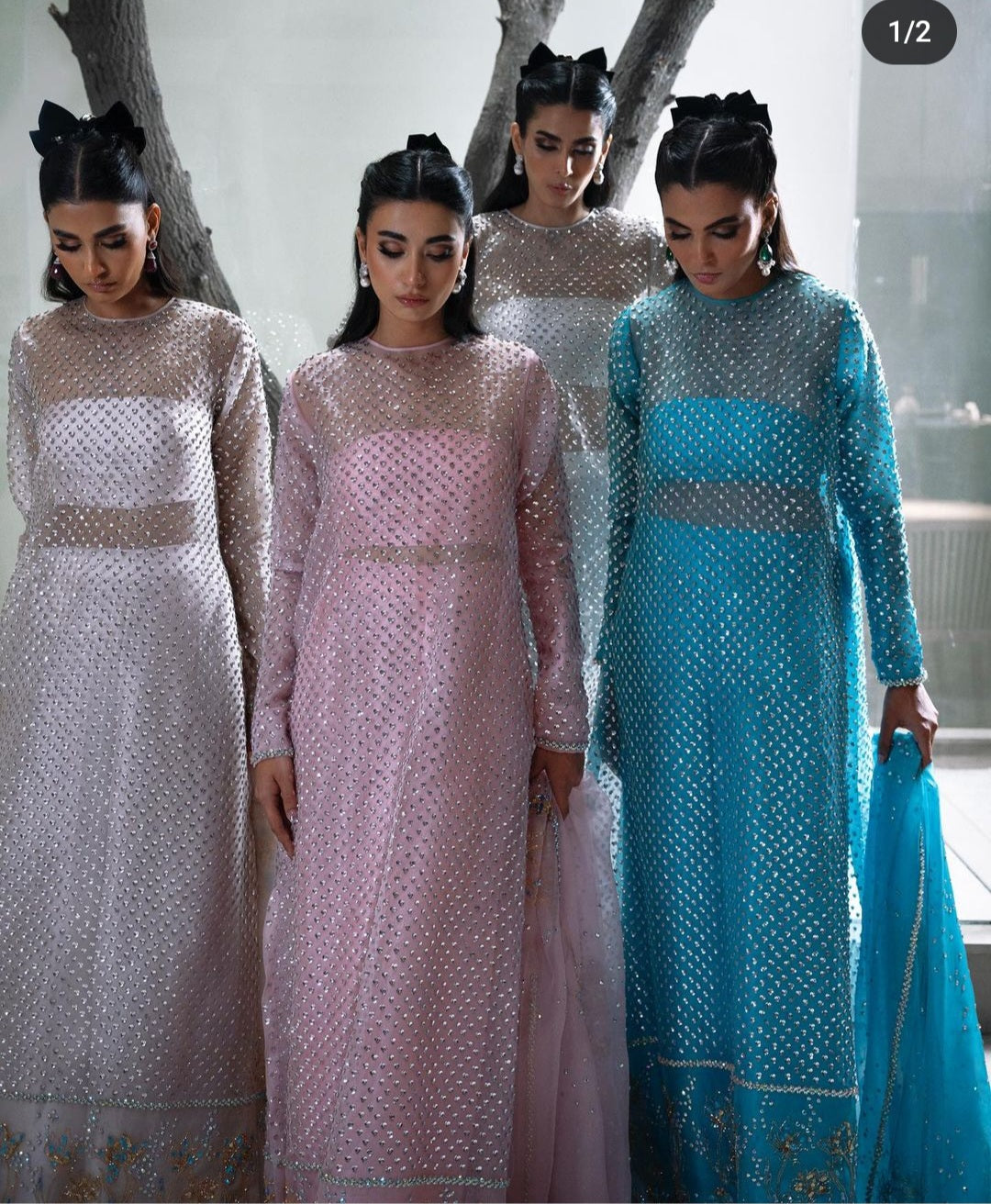 Muse Luxe Bridal Party Wear Ada Work 2024 ( Pearl White Colour)