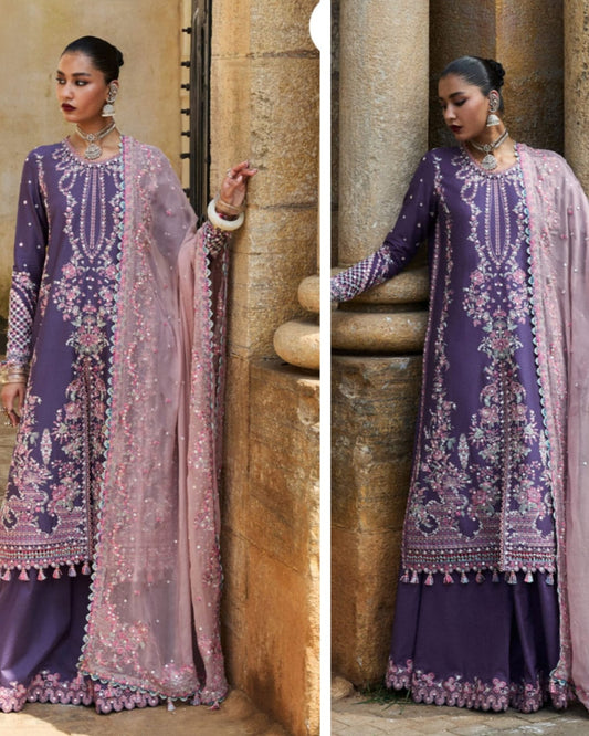 Hussain Rehar Luxury Lawn 2025 Hit Code Iris
