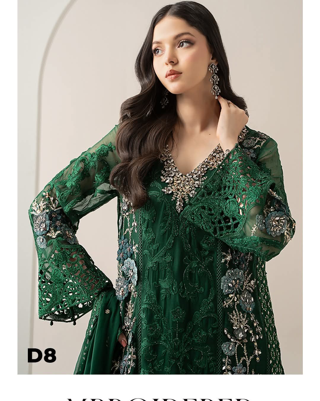 Mariab Luxury Chiffon Collection 2025 Hit Code D8