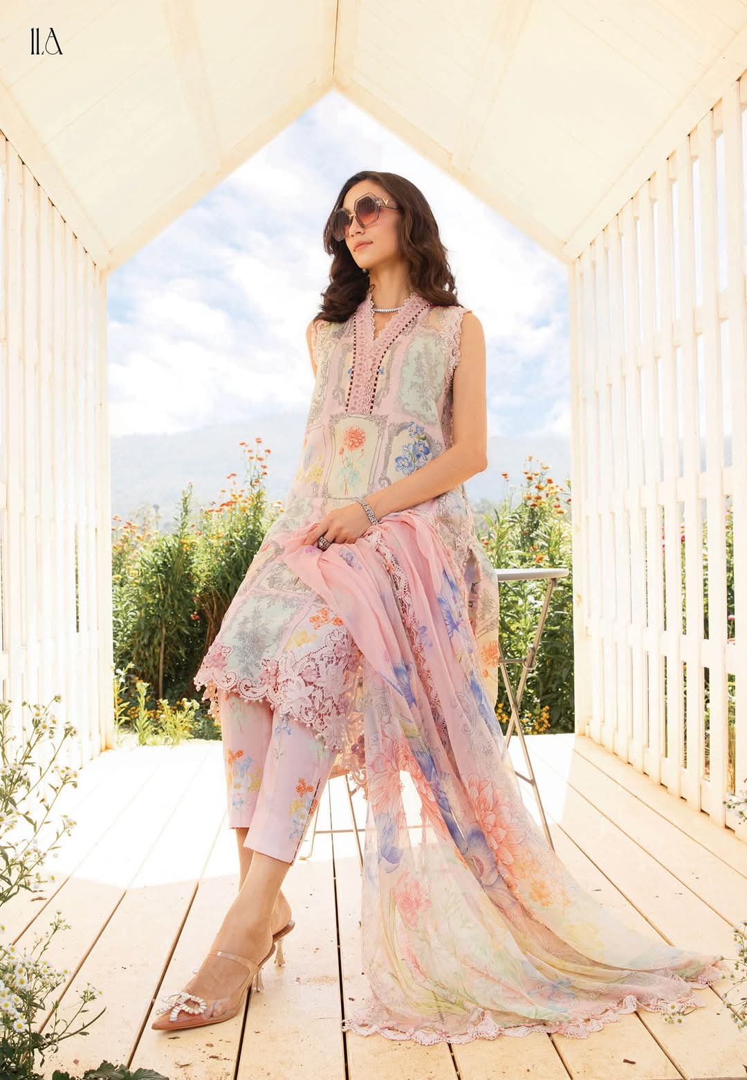Mariab Mprints Lawn 2025 Hit Code 11A Pink