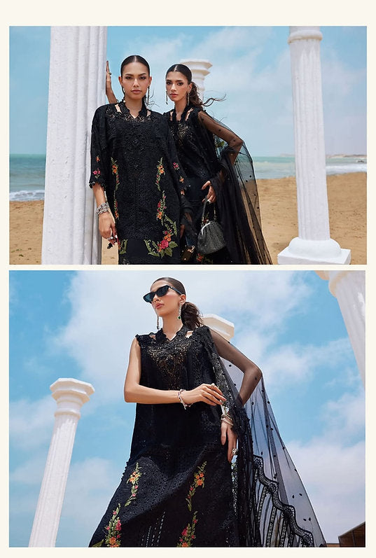Mariab Eid ul azha Luxury Lawn Collection 2025 Hit Code D1 Black