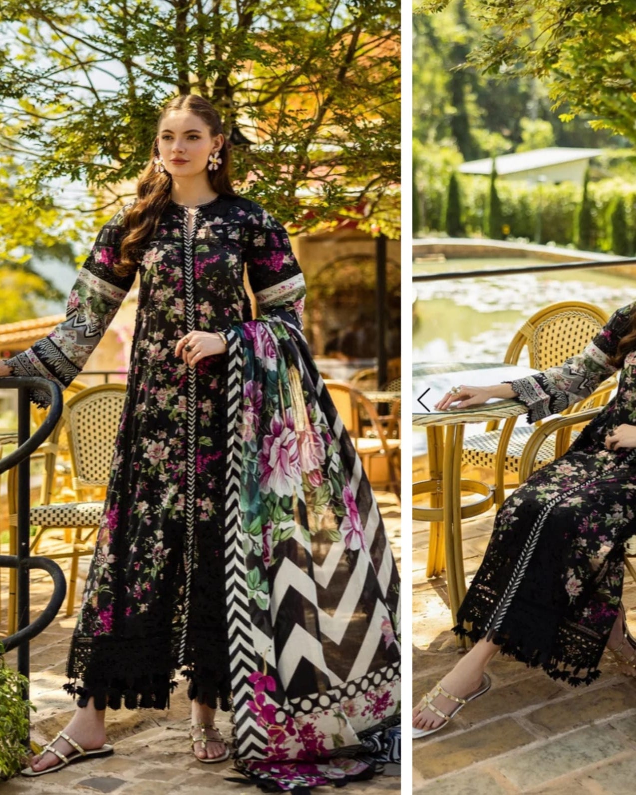 Elaf Print Chikenkari Luxury Lawn 2025