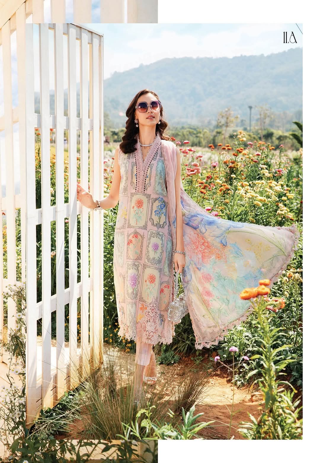 Mariab Mprints Lawn 2025 Hit Code 11A Pink