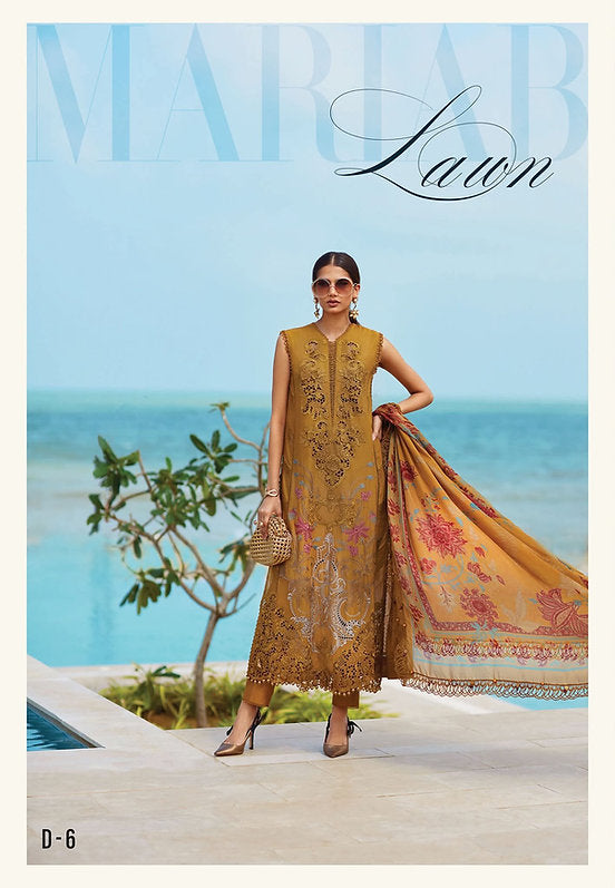 Mariab Eid ul azha Luxury Lawn Collection 2025 Hit Code D6