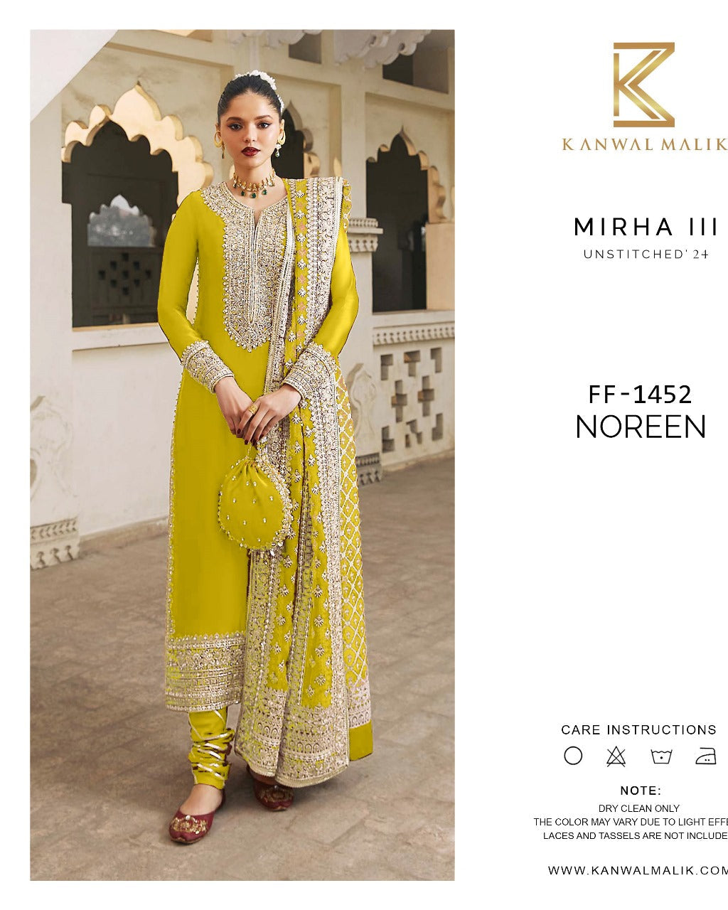 Kanwal Malik Luxury Party Wear Hit Code NOREEN Mustard