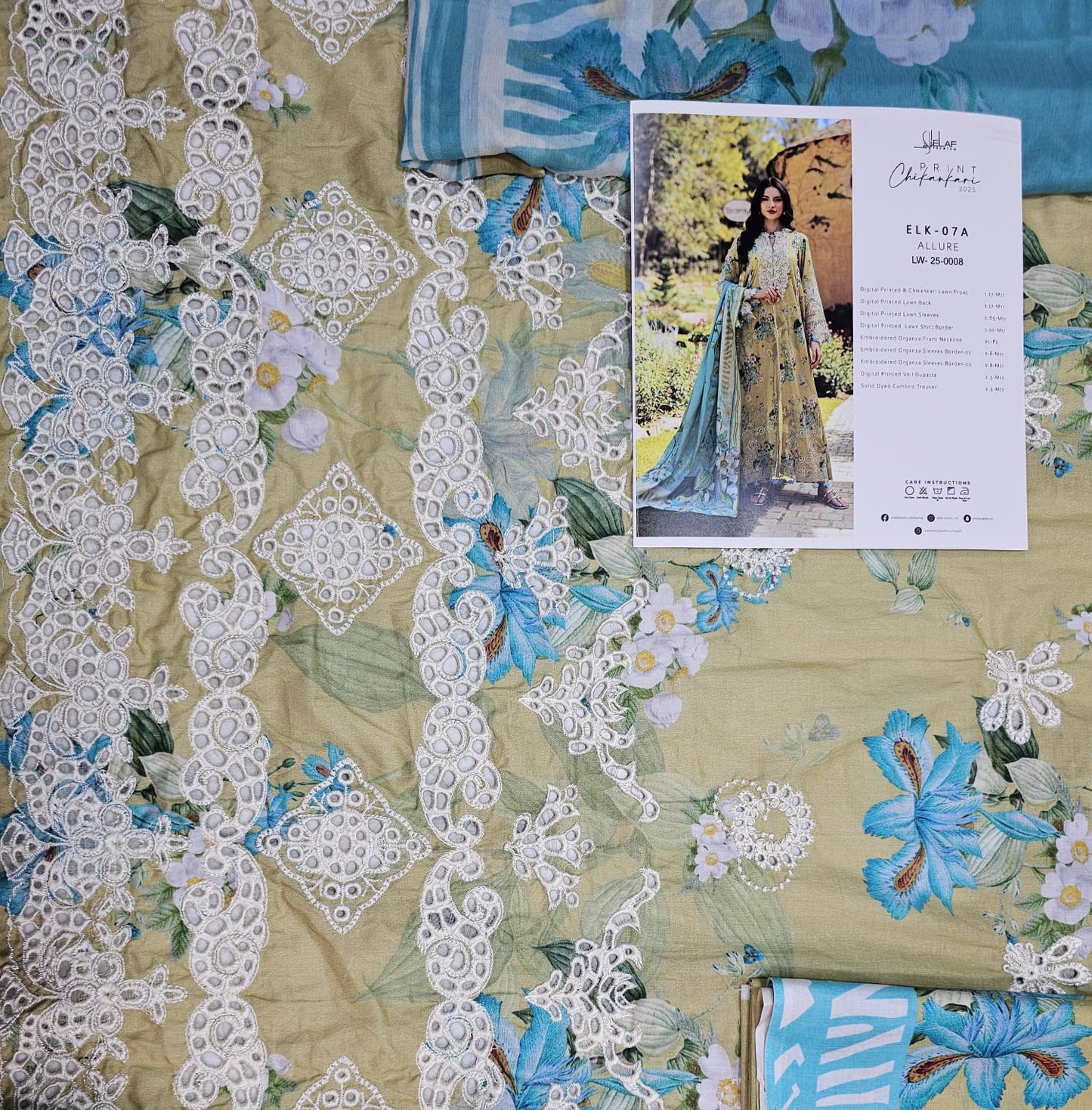 Elaf Print Chikenkari Luxury Lawn 2025