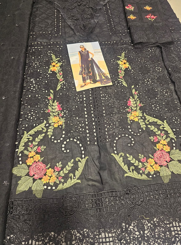 Mariab Eid ul azha Luxury Lawn Collection 2025 Hit Code D1 Black