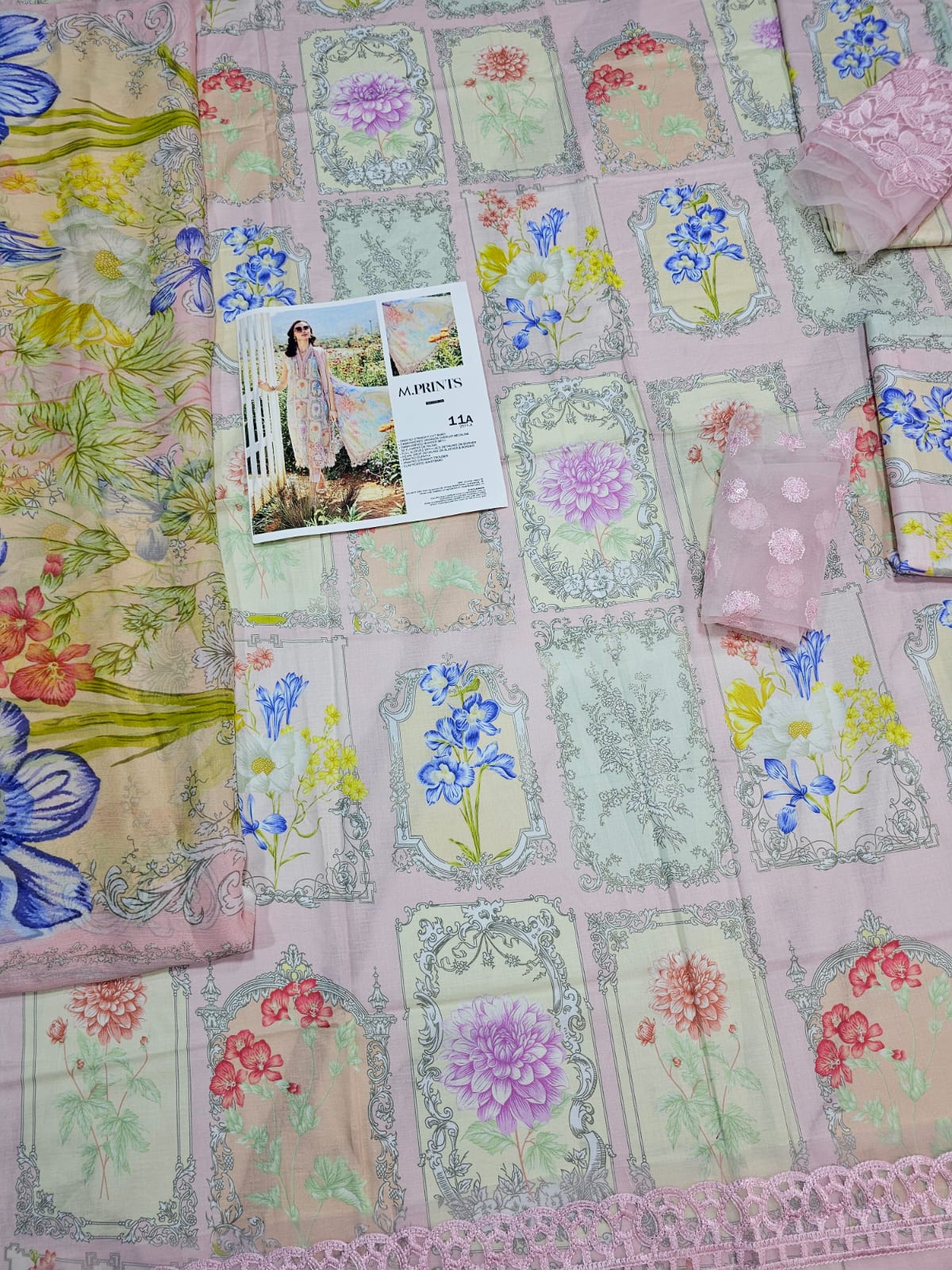 Mariab Mprints Lawn 2025 Hit Code 11A Pink