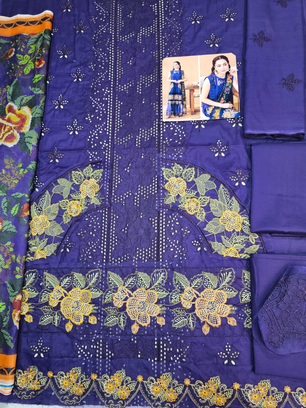 Saira Rizwan Luxury Lawn 2025 Hit Code 1A purple
