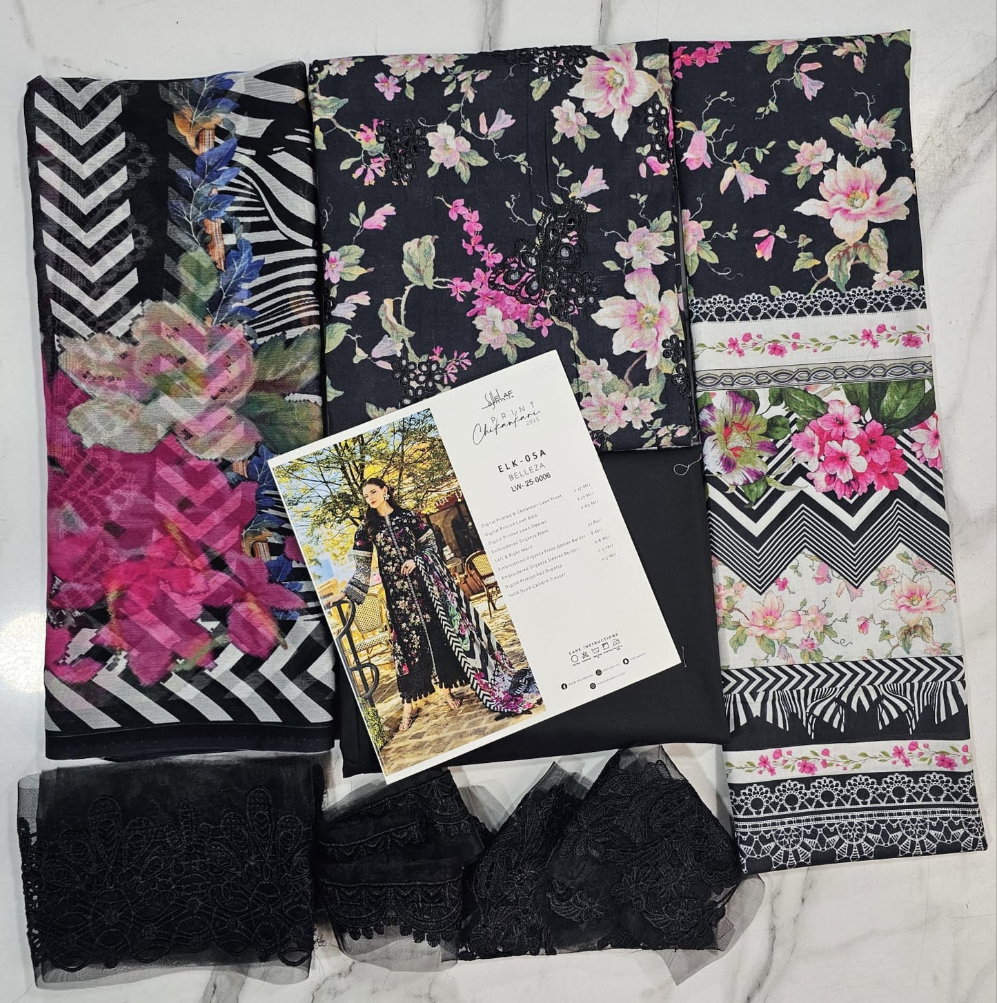 Elaf Print Chikenkari Luxury Lawn 2025
