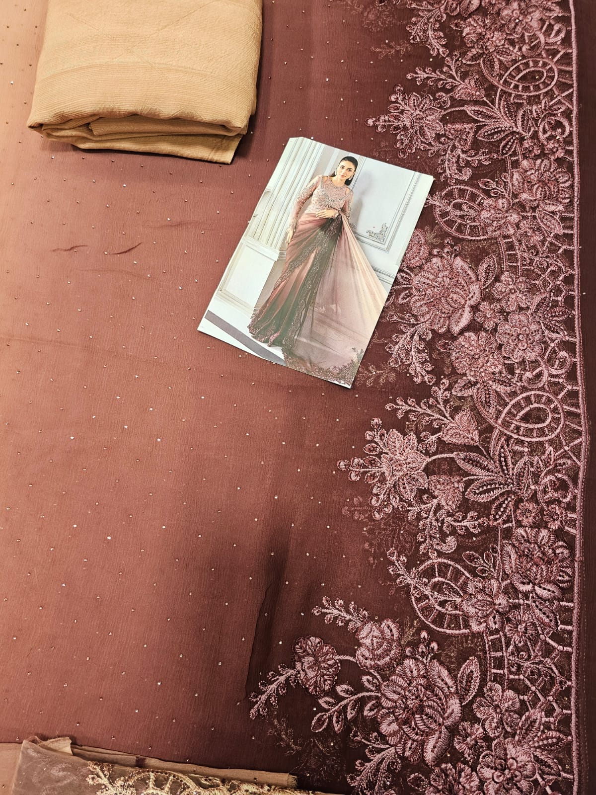 Mariab Luxury Chiffon Collection 2025 Hit Code Chiffon Saree D1
